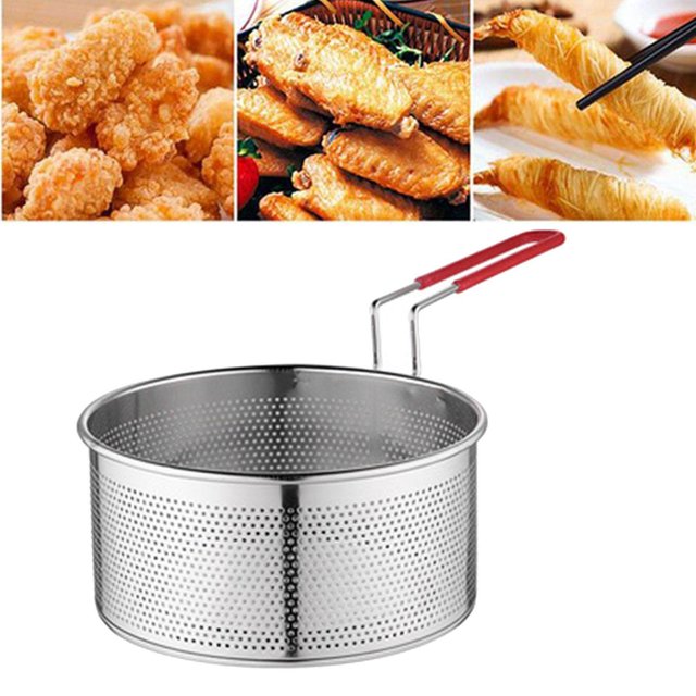 ziyahi Panier de Friteuse Outil de Cuisine Maille Panier Passoire pour Restaurant L