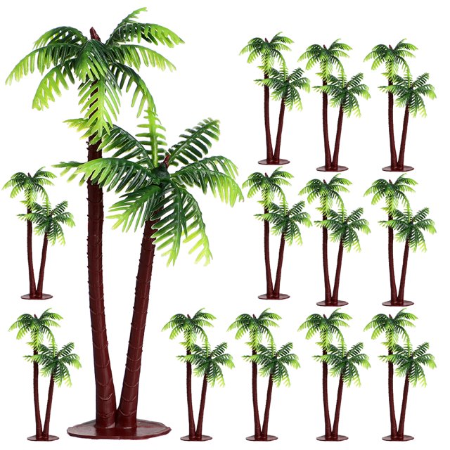 20Pcs Miniature Palm Tree Fish Tank Plants Plastic Aquarium Plants Aquarium Decoration