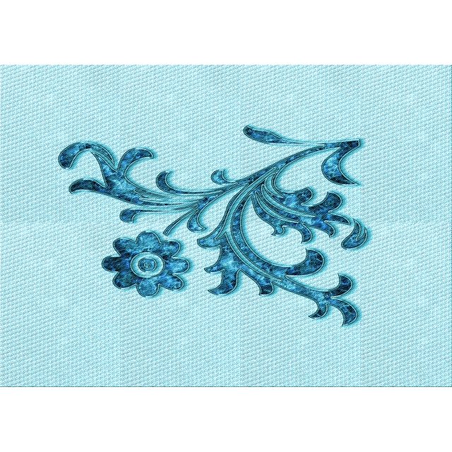 Ahgly Company Machine Washable Indoor Rectangle Transitional Electric Blue Area Rugs, 5' x 8'