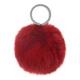 thumbnail image 2 of Fuzzy Ball Keychain Supple Comfortable Lovely Key Rings Adorable Practical Key Chains Women for Children Adults Elderly Students Wine Red 9cm, 2 of 7