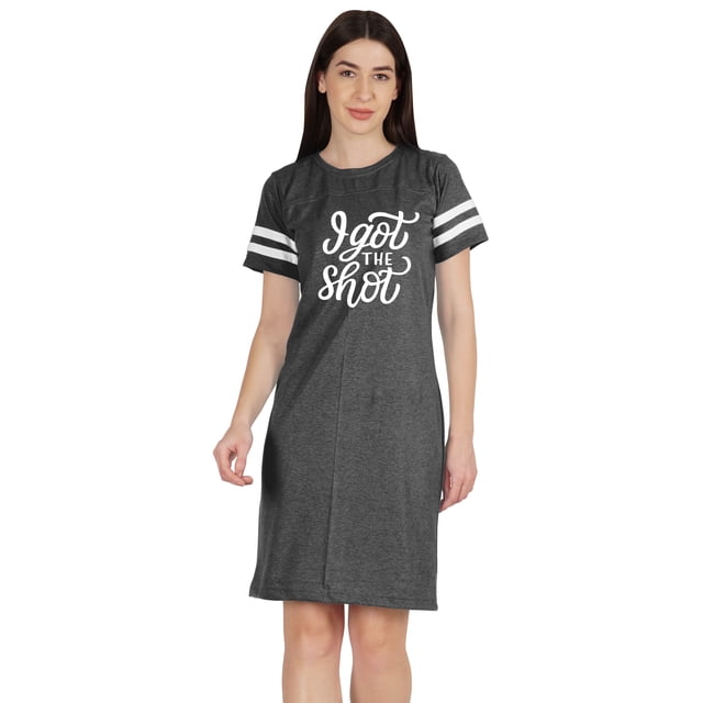 Inkmeso T-Shirt Instruit Motivé Vacciné Drôle Pro-Vaccin Robe à Encolure Bateau