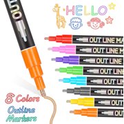Tyidzon Metal Flash Color Fluorescent Pen Set 3ml Per Pen