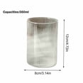 thumbnail image 3 of Tasse en Verre à Double Couche avec Rayures Verticales, Tasse à Boisson pour Thé Café Lait Isolée en Borosilicate Élevé, Résistante à la Chaleur pour Boissons Chaudes et Froides, Prise Ergonomique, 7.5x7.5x8cm/8x8x12cm, Transparente, 3 of 6