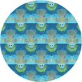 thumbnail image 1 of Ahgly Company Tapis Rond Lavable en Machine Intérieur Transitionnel Bleu Glacier, 6 Pieds Rond, 1 of 7