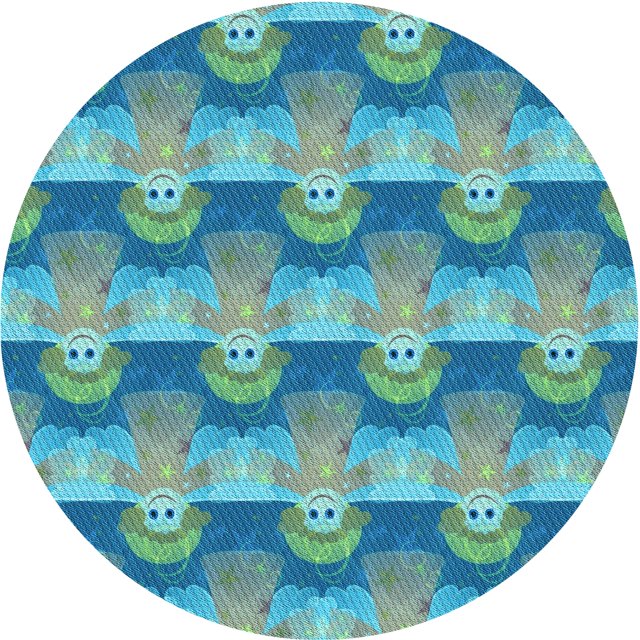 Ahgly Company Tapis Rond Lavable en Machine Intérieur Transitionnel Bleu Glacier, 6 Pieds Rond