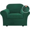 thumbnail image 1 of Modern Velvet Plush 4 Piece High Stretch Sofa Slipcover Furniture Protector Form Fit Luxury Thick Sofa Cover, Machine Washable, 1 of 6