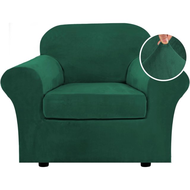 Modern Velvet Plush 4 Piece High Stretch Sofa Slipcover Furniture Protector Form Fit Luxury Thick Sofa Cover, Machine Washable