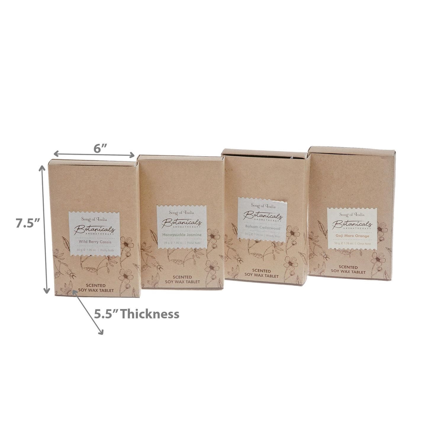Arôme Botanique 1,76 Oz Comprimé De Cire De Soja Parfumé - Ensemble De 4