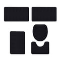 thumbnail image 2 of Fridja Bathroom Rugs 5 Piece - Absorbent Memory Foam Bath Mat for Bathroom, Non-Slip, Machine Washable, Dries Quickly, Bathroom Mat Set Black, 2 of 5
