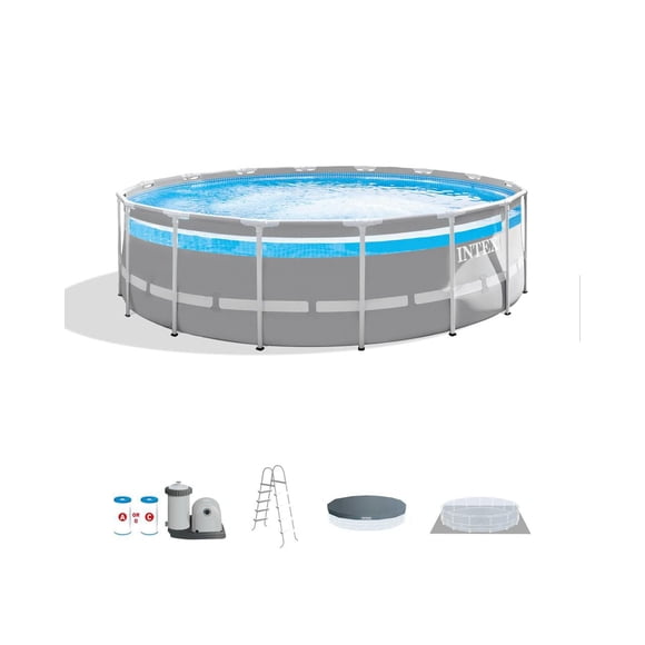Ensemble de piscine hors sol Premium Intex Clearview Prism Frame™ 16 pi x 48 po
