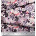 thumbnail image 3 of Soimoi Silk Fabric Star,Skull & Texture Printed Fabric 1 Yard 42 Inch Wide, 3 of 3