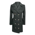 thumbnail image 4 of Womens Autumn And Woolen Winter Lapel Cloth Coat Trench Jacket Long Overcoat Outwear, 4 of 5