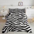 thumbnail image 1 of Erosebridal Zebra Print Bedding Full Comforter Set, Farmhouse Animals Down Comforter, Geometry Stripe Decor, Reversible, 1 of 7