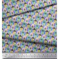 thumbnail image 3 of Soimoi Tissu en Coton Violet Canard Imprimé Architectural 1 Yard 56 Pouces de Large, 3 of 5