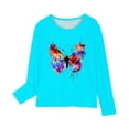 thumbnail image 4 of RXIRUCGD Chemises à Manches Longues pour Filles, Col Rond Mignon, Blouses Décontractées Élégantes (Bleu Clair, Taille : 7 Ans), 4 of 5