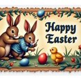 thumbnail image 4 of Adorable Bunny Chick Easter Banner with Flowers Eggs Background Party Decorations Photo Props Easter Celebration Spring Festival Home Decor, 4 of 4