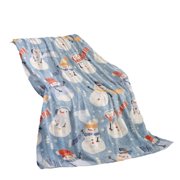 59x51IN Cooling Weighted Blanket, Santa's Blanket Flannel Blanket Sofa Cover Snowman Blankets Durable Lightweight Breathable Summer Blanket, for Bed Couch Sofa, Keep Cool for Night Sweats