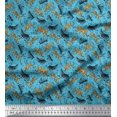 thumbnail image 1 of Soimoi Polyester Crepe Fabric Leaves & Leopard Animal Printed Fabric 1 Yard 52 Inch Wide, 1 of 1