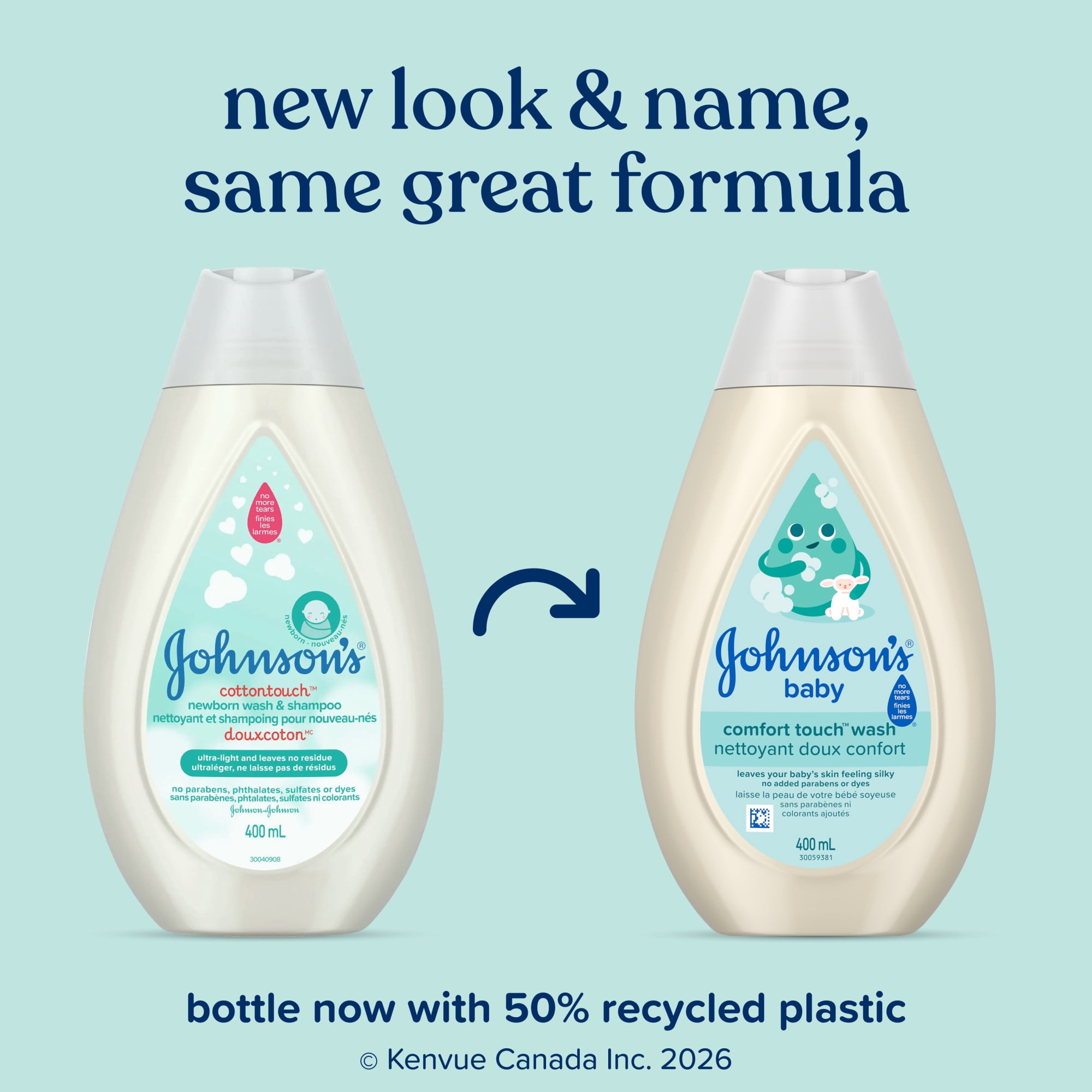 Johnson's Baby, Cottontouch, Newborn Wash & Shampoo, 400ml