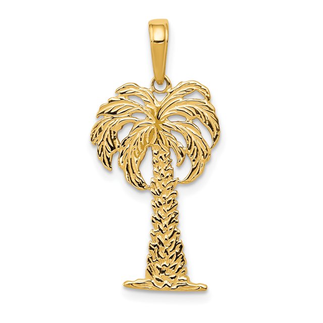 Pendentif Palmier en Or Jaune 14K