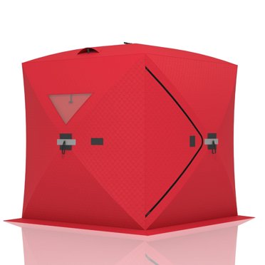 CazToi 3-4 Person Ice Fishing Shelter Pop-Up Portable Insulated Tent