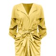 thumbnail image 5 of Pompotops Robe d'Été Décontractée Aguichant pour Femme à Manches Longues, Unie, avec Fente à Boutons, 5 of 5