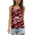 thumbnail image 4 of MAWCLOS Débardeurs pour Femmes Camouflage Gilet Sans Manches T-Shirts Basiques Tenue Quotidienne Blouse à Col Rond Rouge Vin G, 4 of 7