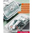 thumbnail image 2 of Wireless Bluetooth Mouse Tri-Mode (BT5.1+2.4GHz) USB C Rechargeable Computer Mouse Full Transparent Silent Mouse with USB Receiver & Type C Adapter for Laptop/Mac/iPad, 2 of 7