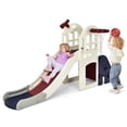 thumbnail image 1 of Costway 6-In-1 Large Slide for Kids Toddler Climber Slide Playset w/ Basketball Hoop, 1 of 10