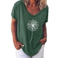 thumbnail image 1 of Pompotops Femmes Mode Décontractée Chemises Imprimées Manches Courtes T-Shirt Ample Hauts Blouse, 1 of 4