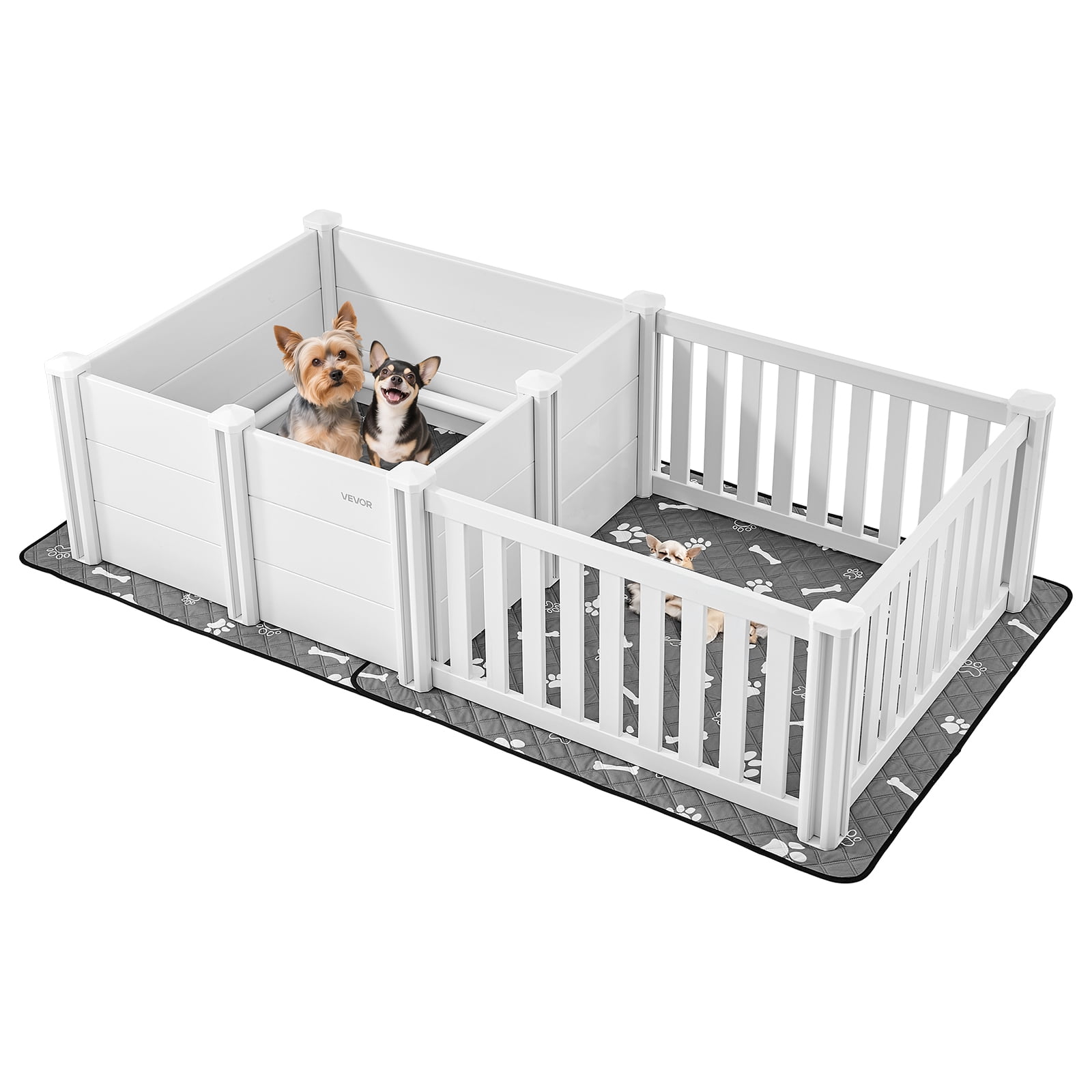 VEVOR Puppy Dog Whelping Pen Box Adjustable Door Height for Medium Dogs 73x38x19.7 in