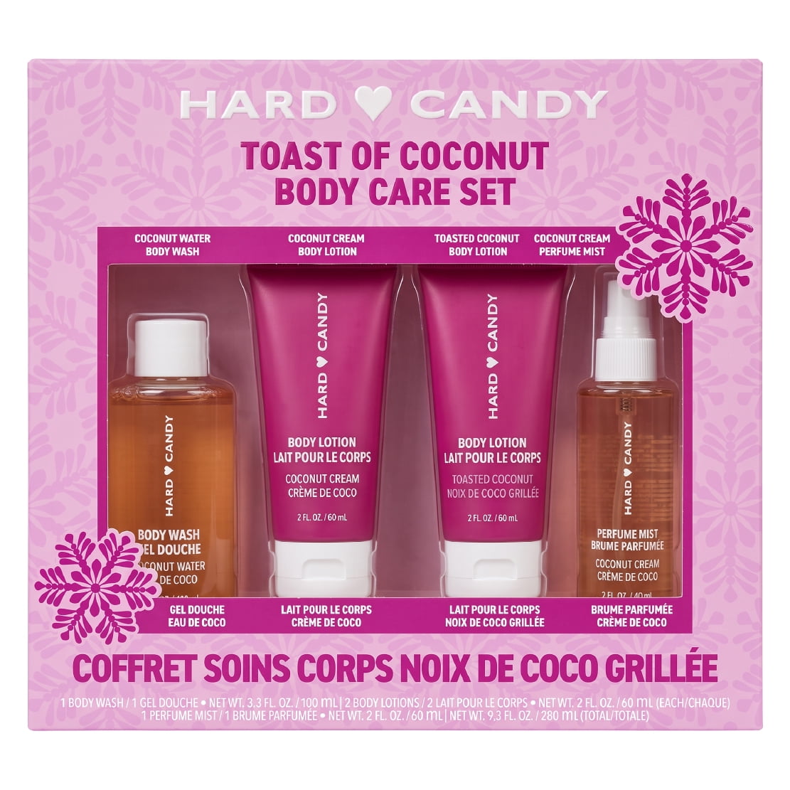 Hard Candy Toast of Coconut gel douche, vaporisateur corporel et lotion corporelle coffret-cadeau