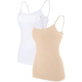 thumbnail image 1 of Charmo Camisole Basique pour Femme à Bretelles Spaghetti Ajustables avec Soutien-Gorge Intégré, Débardeur, Lot de 2, 1 of 7