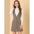 thumbnail image 3 of INSPIRE CHIC Robe Chasuble Sans Manches à Bretelles à Motif Pied-de-Poule pour Femme TG Beige Brun, 3 of 6