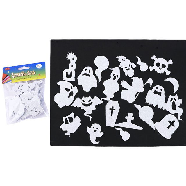 20PCS Foam Sticker Ghost DIY Self Adhesive EVA Sticker Foam Shape for Halloween