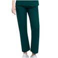 thumbnail image 3 of Yuyuzo Women Casual Pants Elastic Drawstring High Waisted Solid Color Slacks Straight Leg Bootcut Trousers, 3 of 4