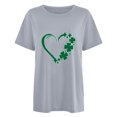 thumbnail image 2 of TopLLC St. Patrick's Day Patricks Day Chemises pour Femmes Hauts de Sarrau St Patricks Day Mode pour Dames St. Imprimé Cœur Manches Courtes Col Rond Chemise Femme Décontractée Ample, 2 of 4
