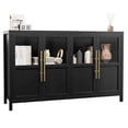 thumbnail image 2 of Buffet Cabinet with Storage, Sideboard Buffet Cabinet with Glass Doors, Modern Farmhouse Storage Cabinet Table for Kitchen, 2 of 7