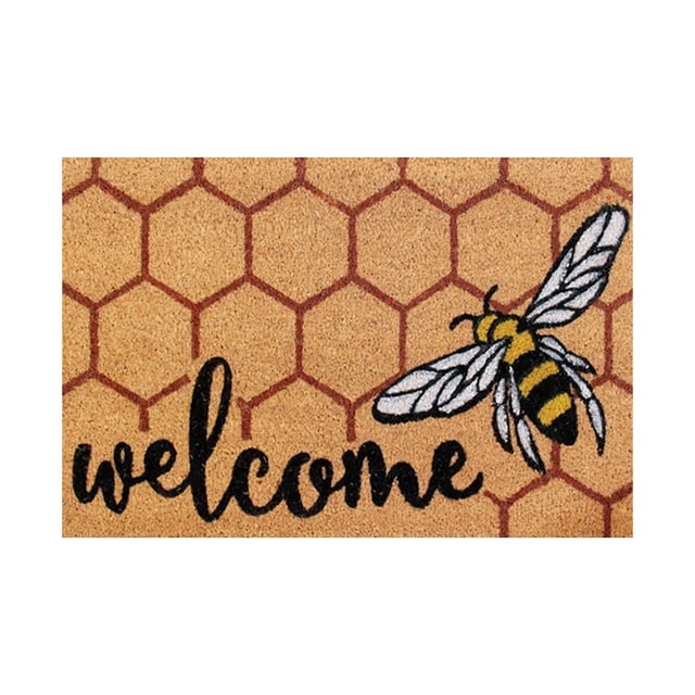 Welcome Mat Coir Front Door Mat Outside Entrance Door Rugs Indoor Entrance Non-Slip Outdoor Indoor Entrance Low Profile Front Doormat Welcome Mats for Front Door Outdoor Entry, 16x24 Inch