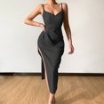 thumbnail image 1 of Gspmoly Robe d'Été, Mode Femmes Été Décontractée Unie à Col en V Camis Sans Manches Gilet Longue Robe Robes de Cocktail pour Femmes Offres Prime, 1 of 6