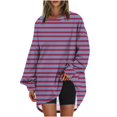 thumbnail image 2 of RXIRUCGD Sweat-Shirt Oversize à Col Rond pour Femmes Imprimé Manches Longues Tunique, Violet, Taille : TG, 2 of 5