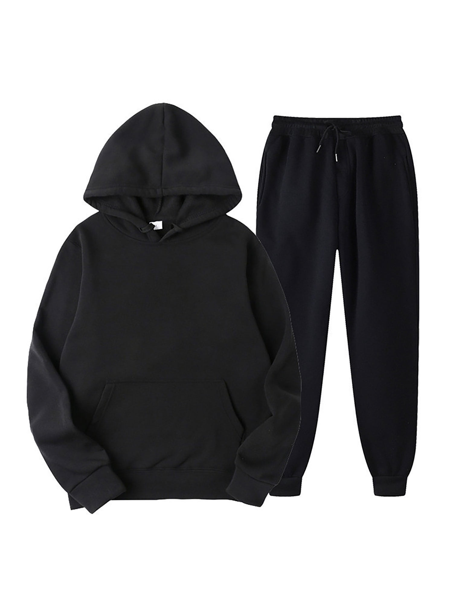 CVLIFE Ensemble Décontracté pour Hommes à Capuche Survêtement à Manches Longues Ensemble de Jogging Course Tenue d'Intérieur Noir 3TG