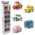 thumbnail image 2 of Pull Back Toy Cars Set of 6 Metal Cartoon Shaped Little Cute Car Model Gift Pack for Kids, 2 of 8