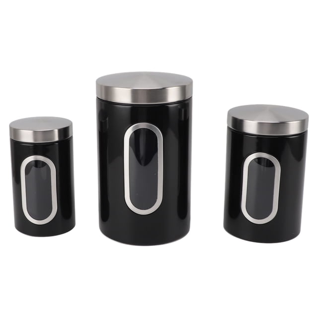 3 Piece Canisters Sets For The Kitchen, Kitchen Jars With See Window, Airtight Coffee Container Tea Organizer & Sugar Canister, Kitchen Canisters Kitchen Decor