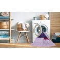 thumbnail image 2 of Ahgly Company Tapis d'Intérieur Lavable à la Machine, Carré, Transitionnel, Fleur Violette Violette, Tapis de Zone, 8 Pieds Carré, 2 of 7