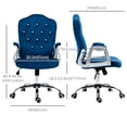 thumbnail image 3 of Vinsetto Chaise de Bureau Capitonnée avec Hauteur Réglable et Fonction d'Inclinaison Bleu, 3 of 10
