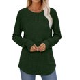 thumbnail image 3 of yoeyez Tunique en Tricot pour Femmes, Chandails à Manches Torsadées Patchwork, Col Ras du Cou Raglan, Chemises à Manches Longues, Hauts Mode Automne 2024, Vert, TG, 3 of 6