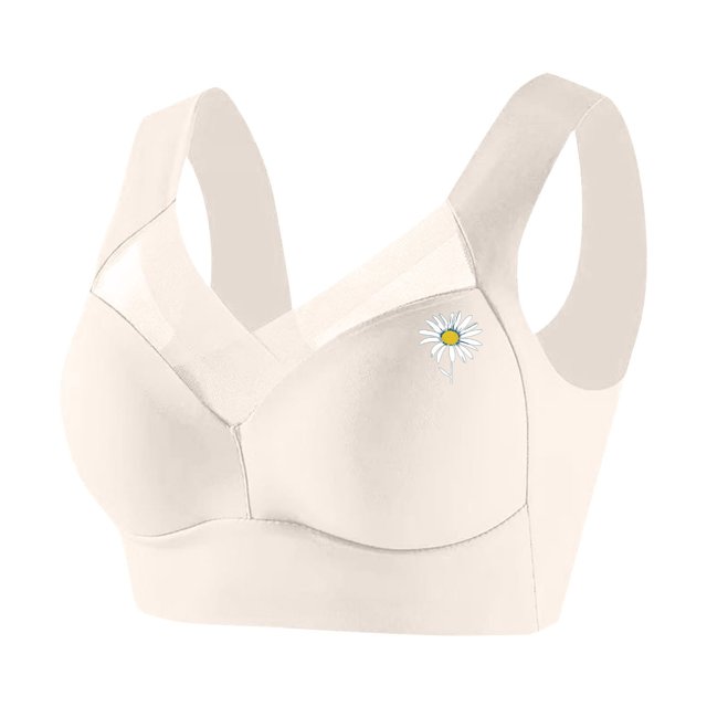 ManxiVoo Wireless Comfort Bras Full Coverage Minimizer with Adjustable Straps and Side Support for Everyday Wear Smooth T-Shirt Design XXXXXXXL Size Beige