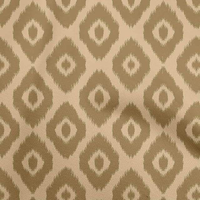 oneOone Cotton Flex Brown Fabric Asian Ikat Craft Projects Decor Fabric Printed By The Yard 40 Inch Wide