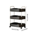 thumbnail image 3 of Todaioua 3-Tier Rolling Cart with Wheels, Multifunction Utility Storage Carts, Kitchen Storage Organizer, Mobile Shelving Unit for Bathroom, Laundry, Living Room, 3 of 7